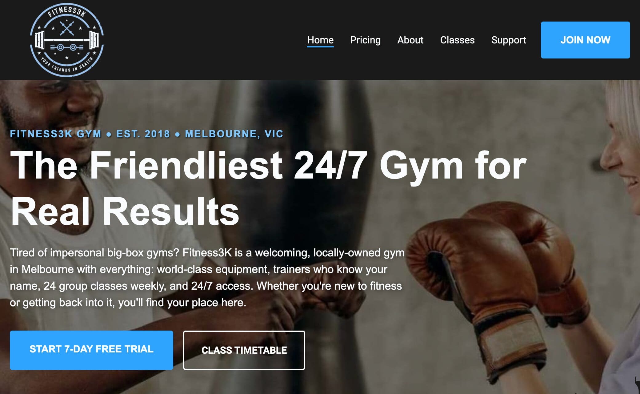 gym membership website design Melbourne - Fitness3K
